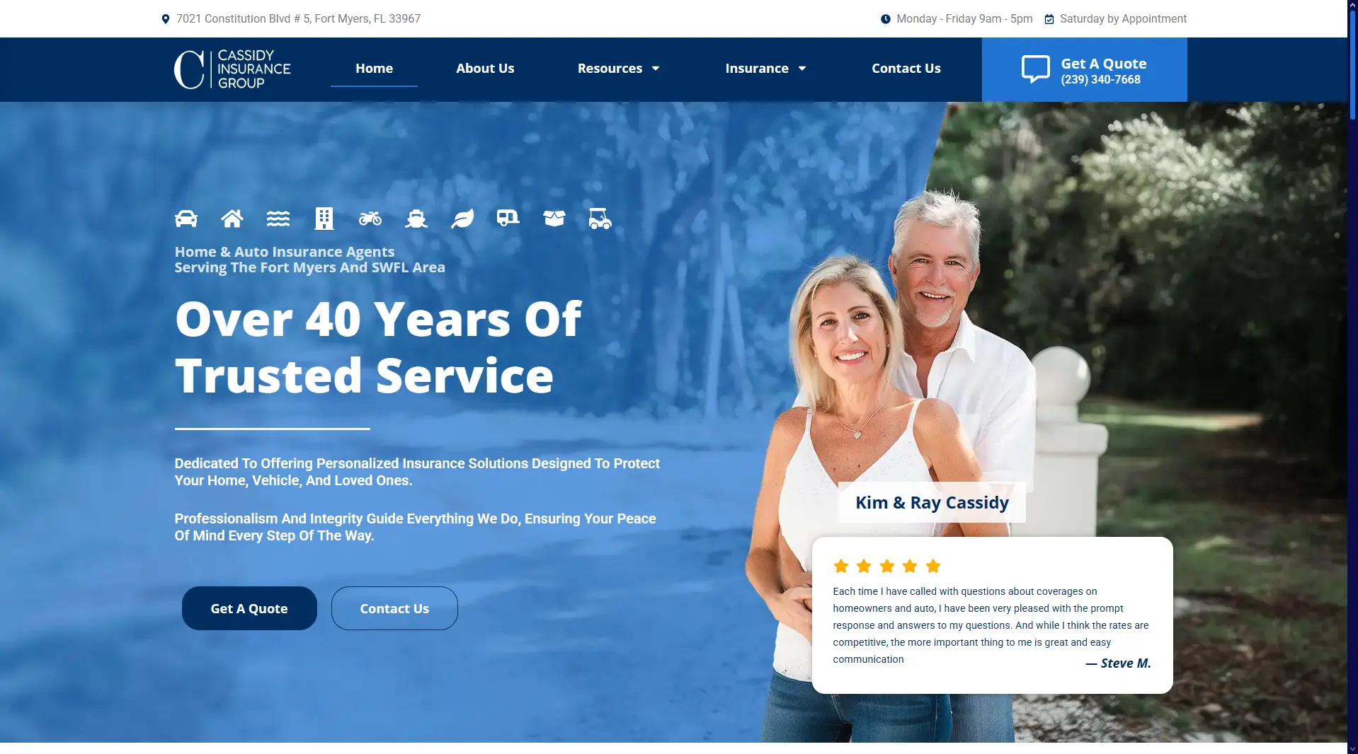 Cassidy Insurance Group website screenshot